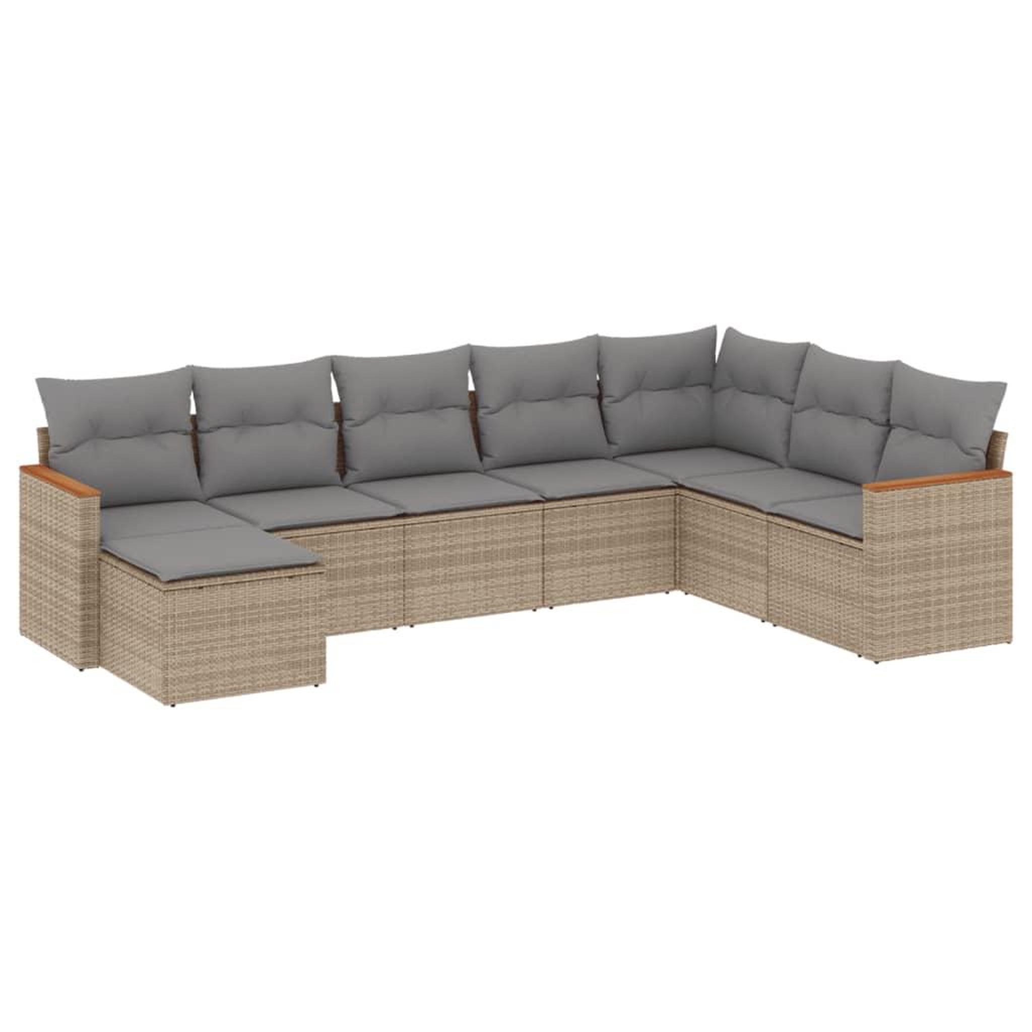 Voir la diapositive 2 : VIDAXL Salon de jardin avec coussins 8pcs melange beige resine tressee