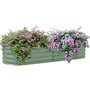 Voir la diapositive 1 : OUTSUNNY Carré potager de jardin dim. 150L x 62l x 30H cm modulable tôle d'acier ondulée vert