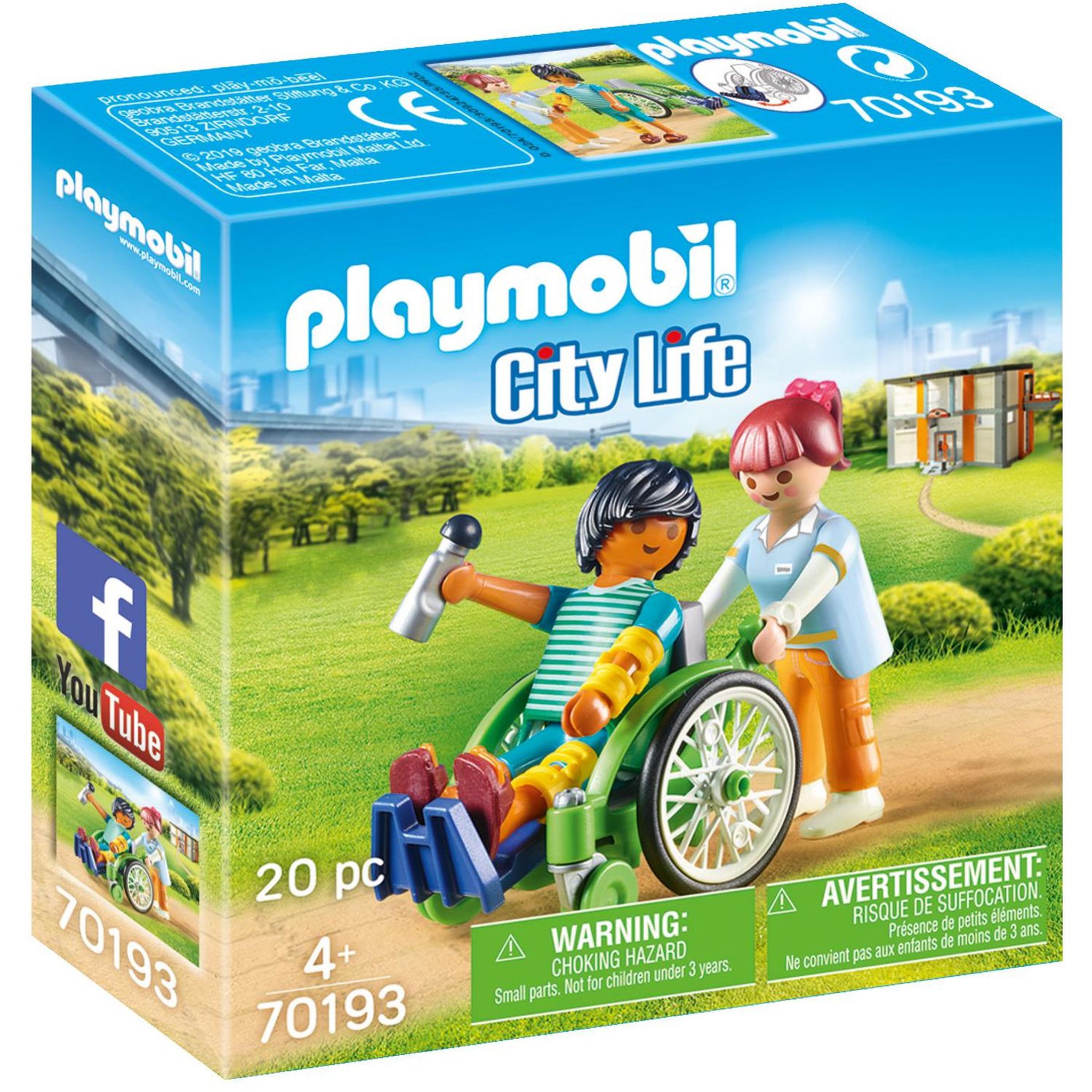 Voir la diapositive 1 : PLAYMOBIL City Life 70193 Le Patient en Fauteuil Roulant