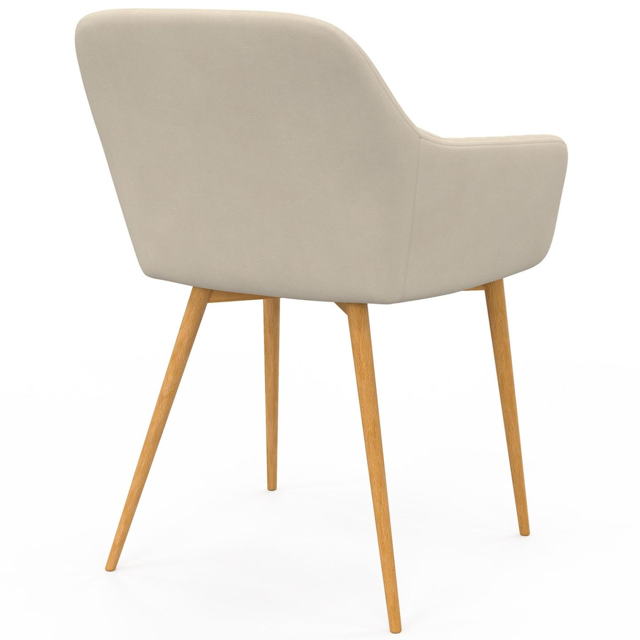 Voir la diapositive 4 : ID MARKET Lot de 2 chaises de salle à manger, fauteuils de table jany matelassées velours beige pieds effet bois
