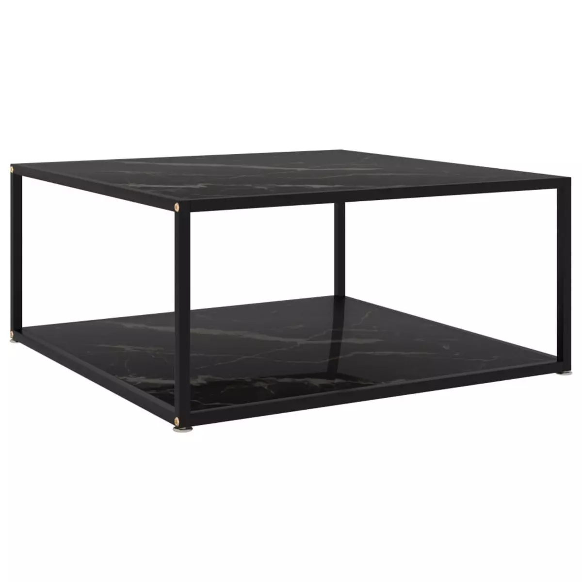 VIDAXL Table basse Noir 80x80x35 cm Verre trempe