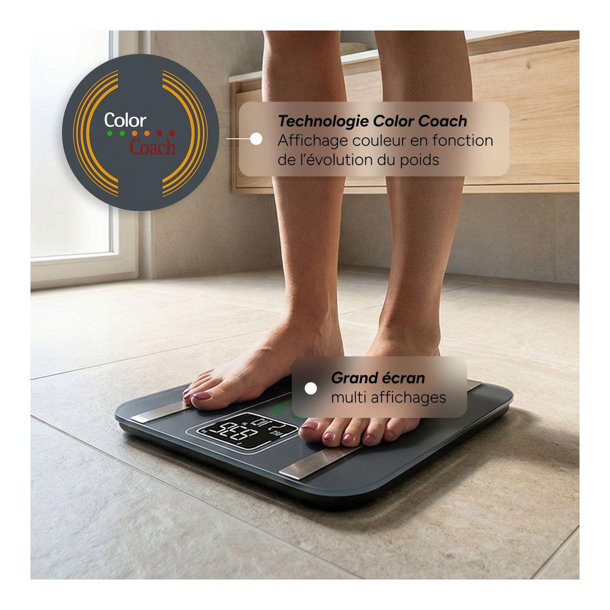 Voir la diapositive 3 : Terraillon Pèse personne connecté COLOR COACH FIT