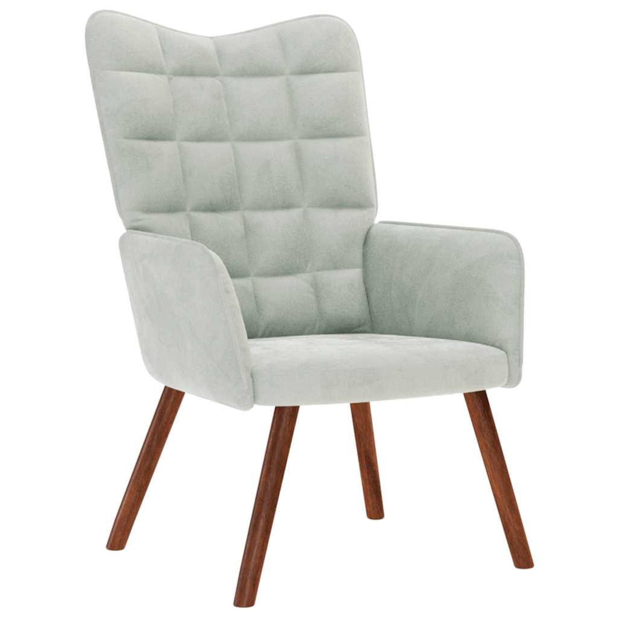 Voir la diapositive 5 : VIDAXL Chaise de relaxation avec tabouret Gris clair Velours