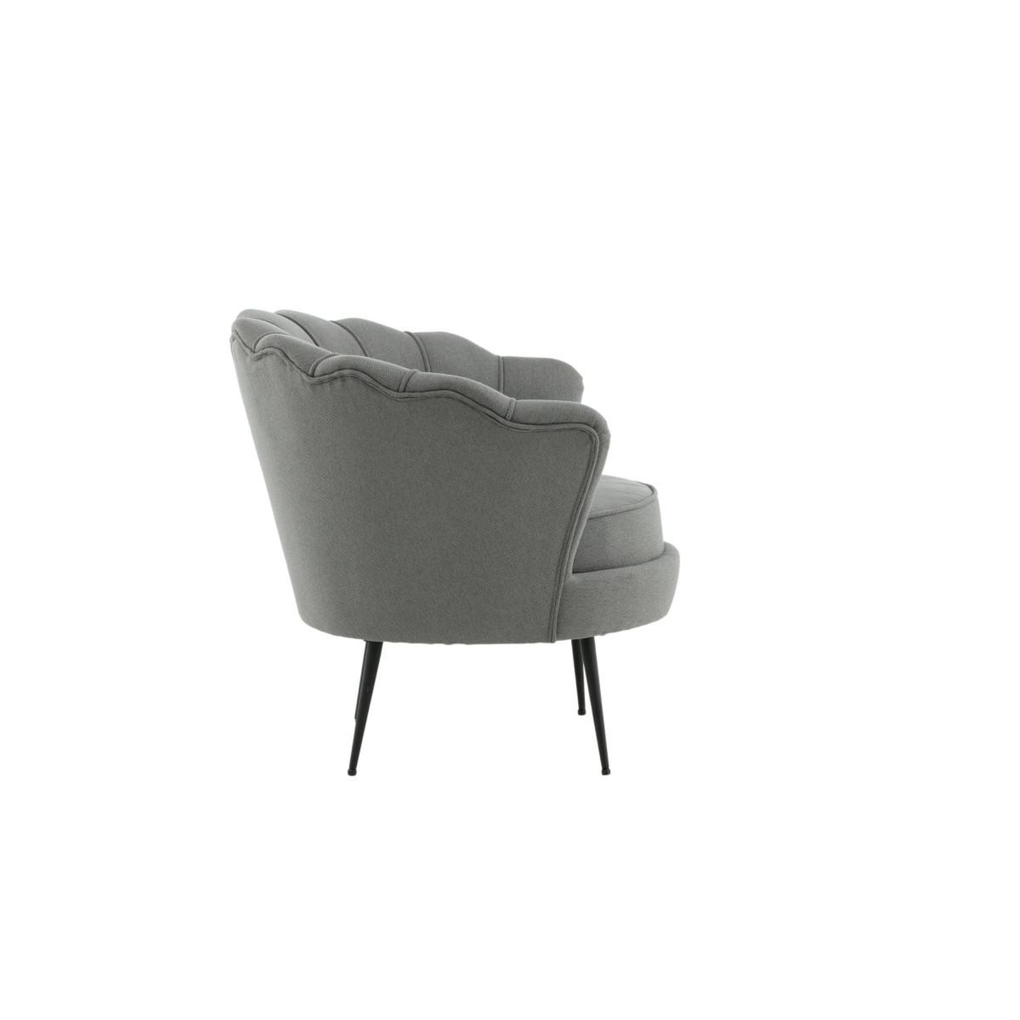 Voir la diapositive 2 : Paris Prix Fauteuil coquillage en tissu  calais  83cm gris