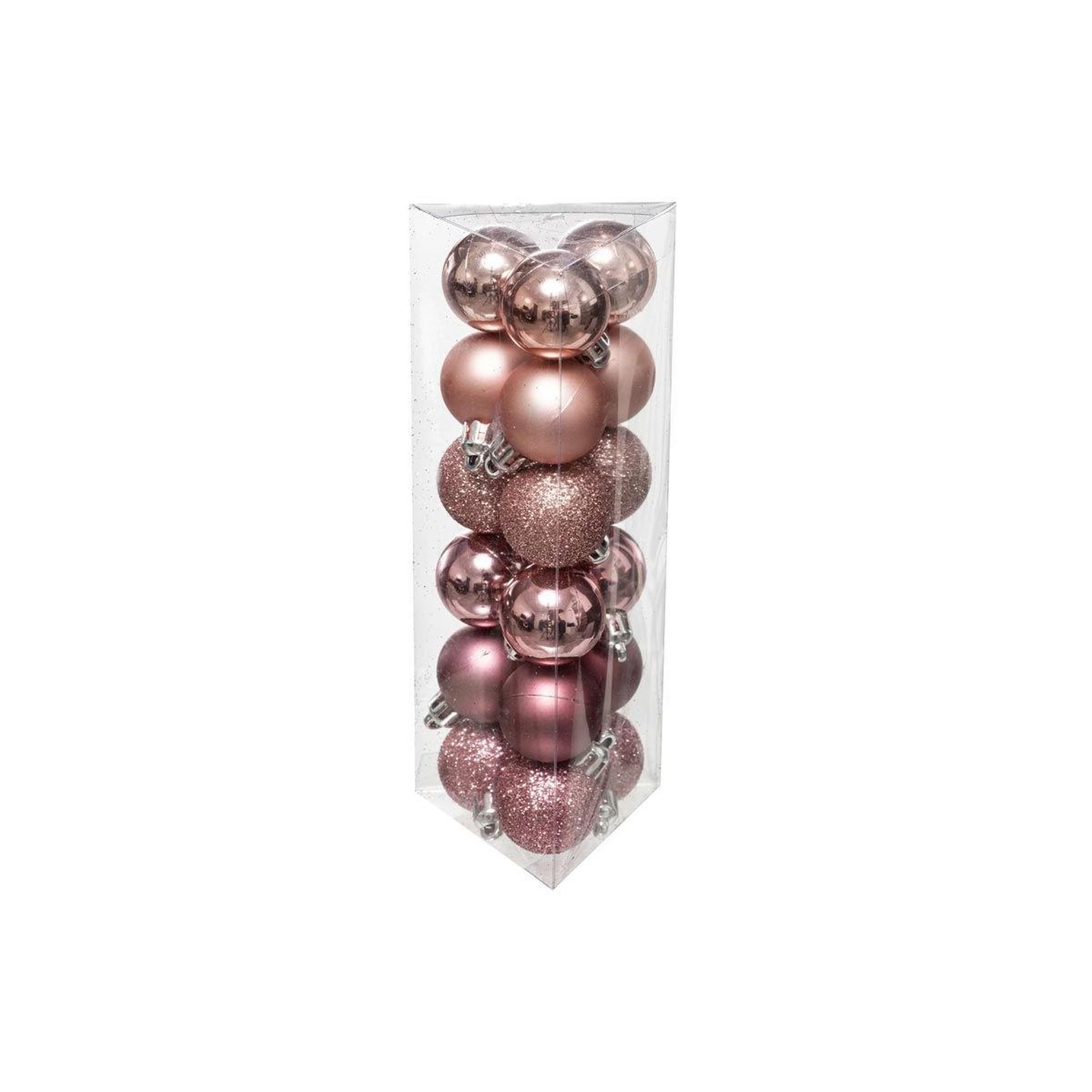 FEERIC LIGHT & CHRISTMAS Lot de 18 boules de noël  colorama  3cm rose