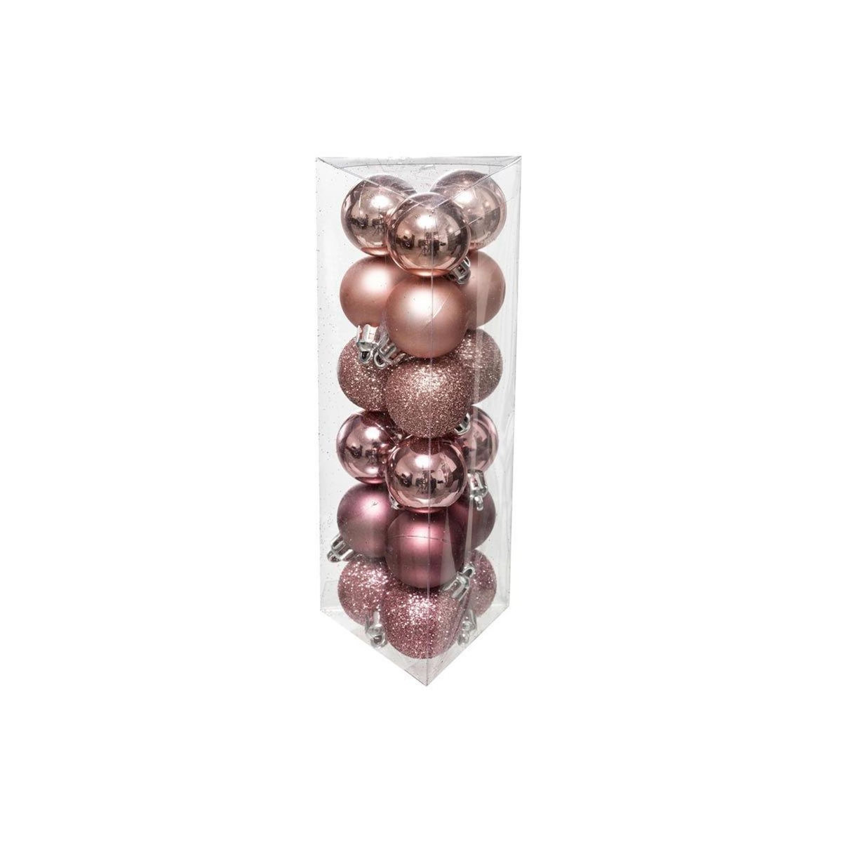 FEERIC LIGHT & CHRISTMAS Lot de 18 Boules de Noël  Colorama  3cm Rose