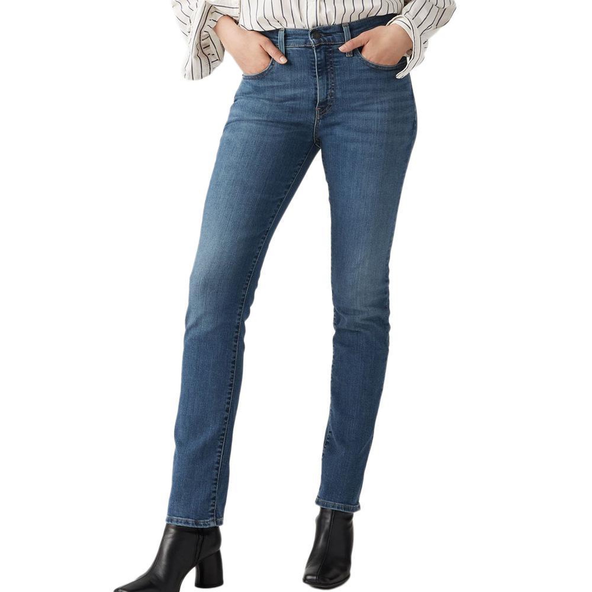 Levi's Jean 724  Femme Levi's High Rise Straight Dark. Coloris disponibles : Bleu