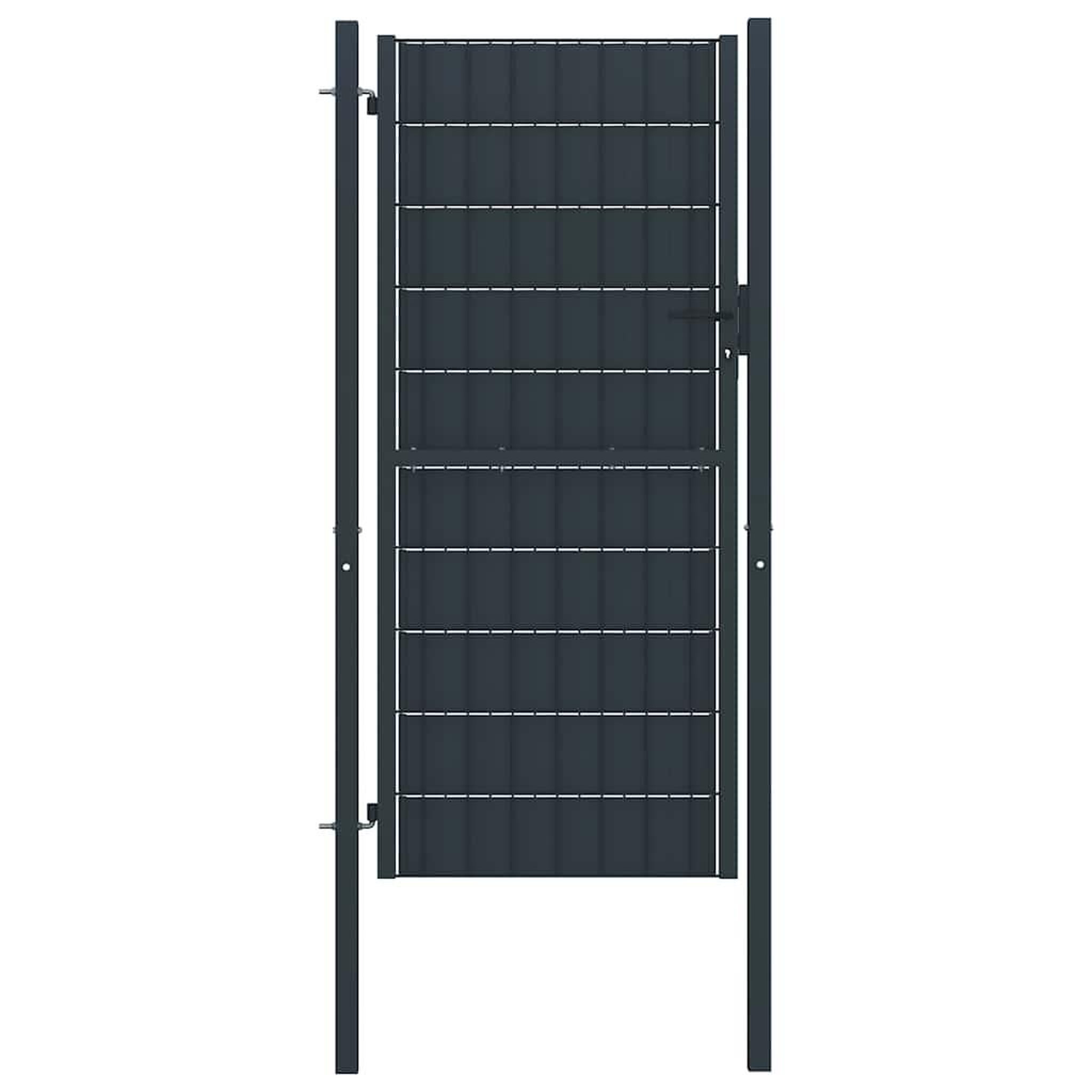 VIDAXL Portail de cloture en PVC et acier 100 x 164 cm anthracite