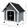 Voir la diapositive 3 : PAWHUT Niche pour chien design chalet sur pied - toit double pente, plancher amovible - plastique noir bois blanc gris
