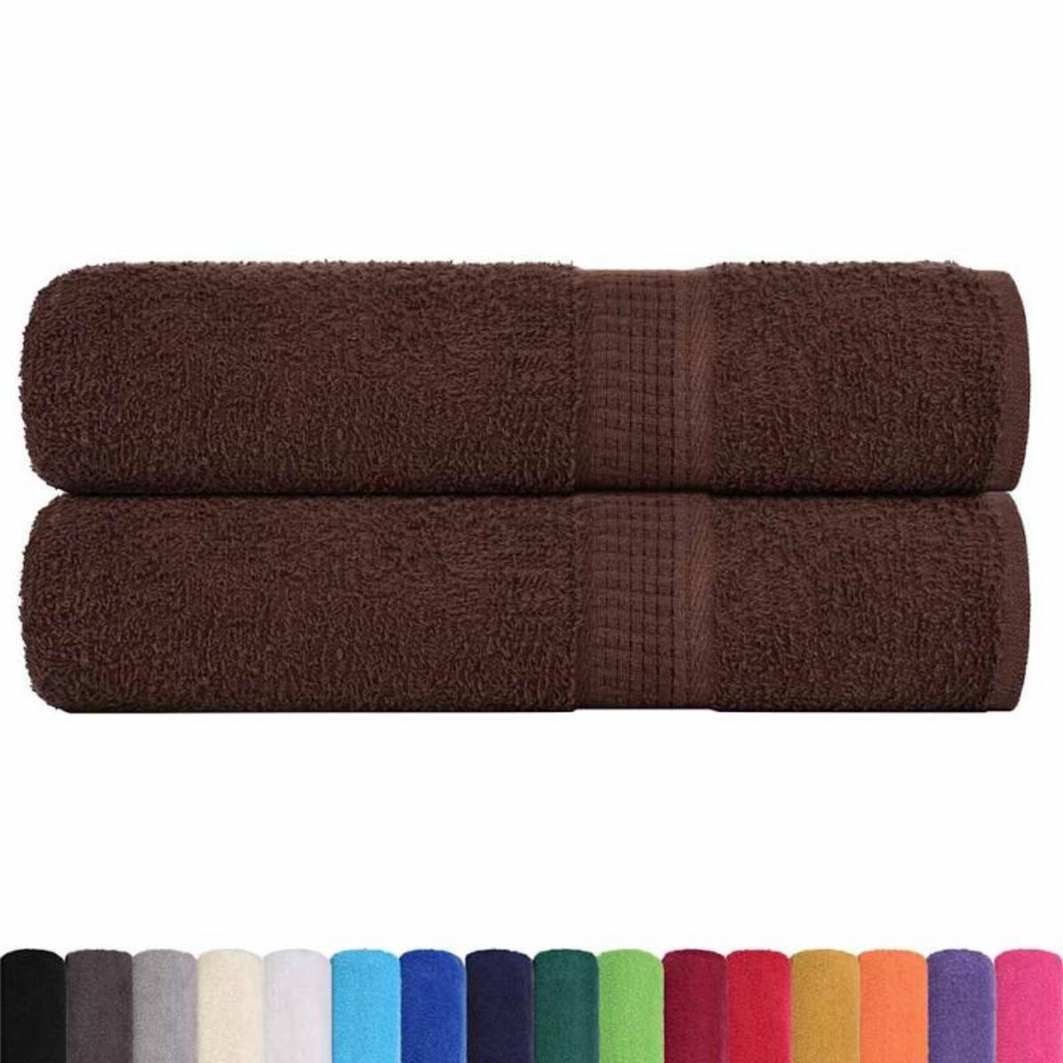 VIDAXL Serviettes de bain 2 pcs marron 100x150 cm 360 g m² 100% coton