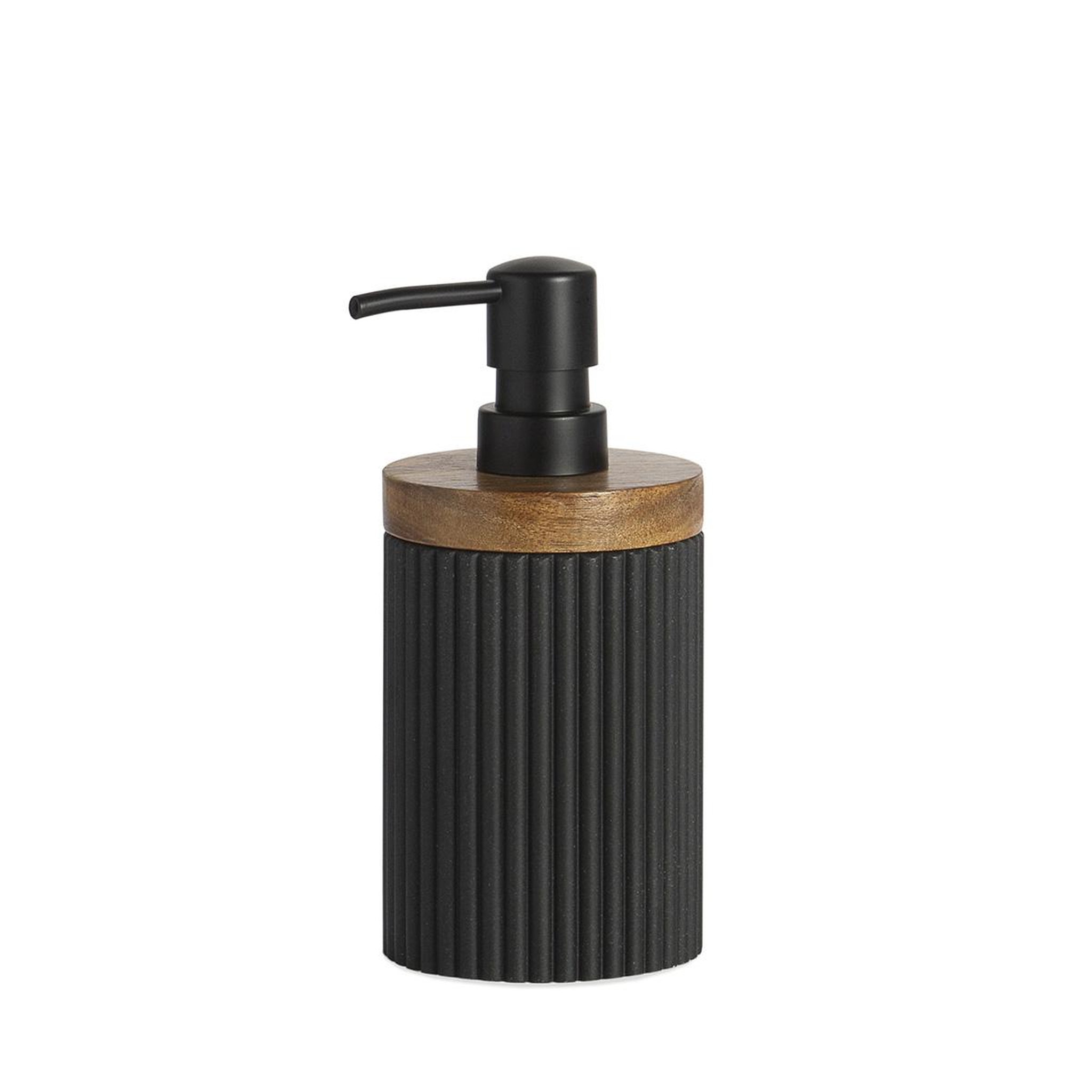 MAISON AUBERTIN Distributeur savon résine noir lago - noir et bois