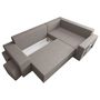 Voir la diapositive 2 : BEST MOBILIER Libbie - canapé d'angle droit 4 places convertible avec coffre, étagère et poufs en tissu