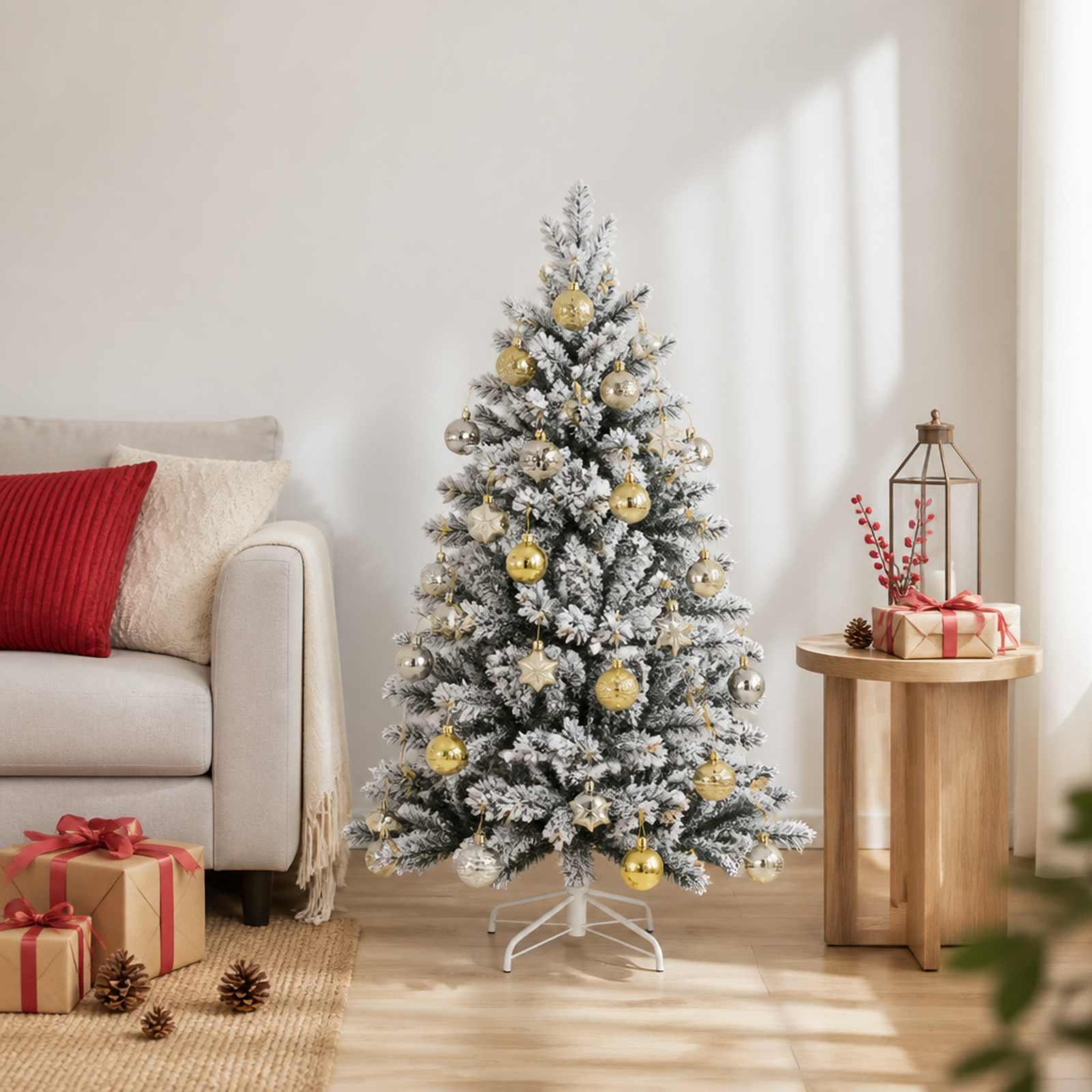 Voir la diapositive 2 : VIDAXL Ensemble de boules de Noël 88 pc Dore Diam. 6 cm Plastique