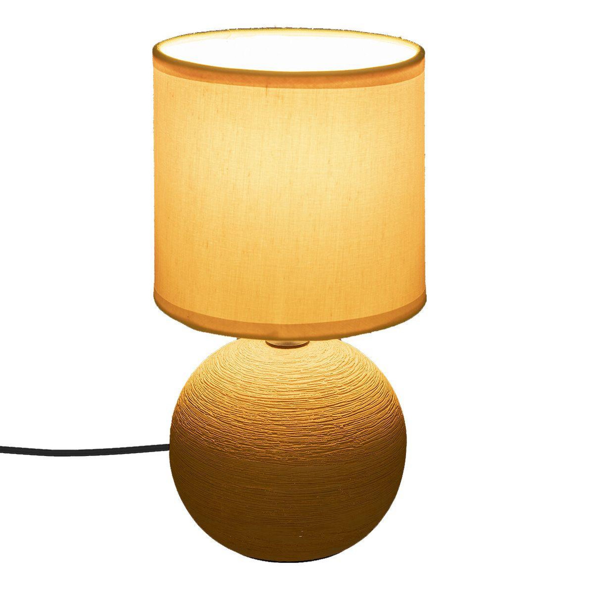 Voir la diapositive 4 : ATMOSPHERA Lampe à poser céramique  boule  25cm ocre
