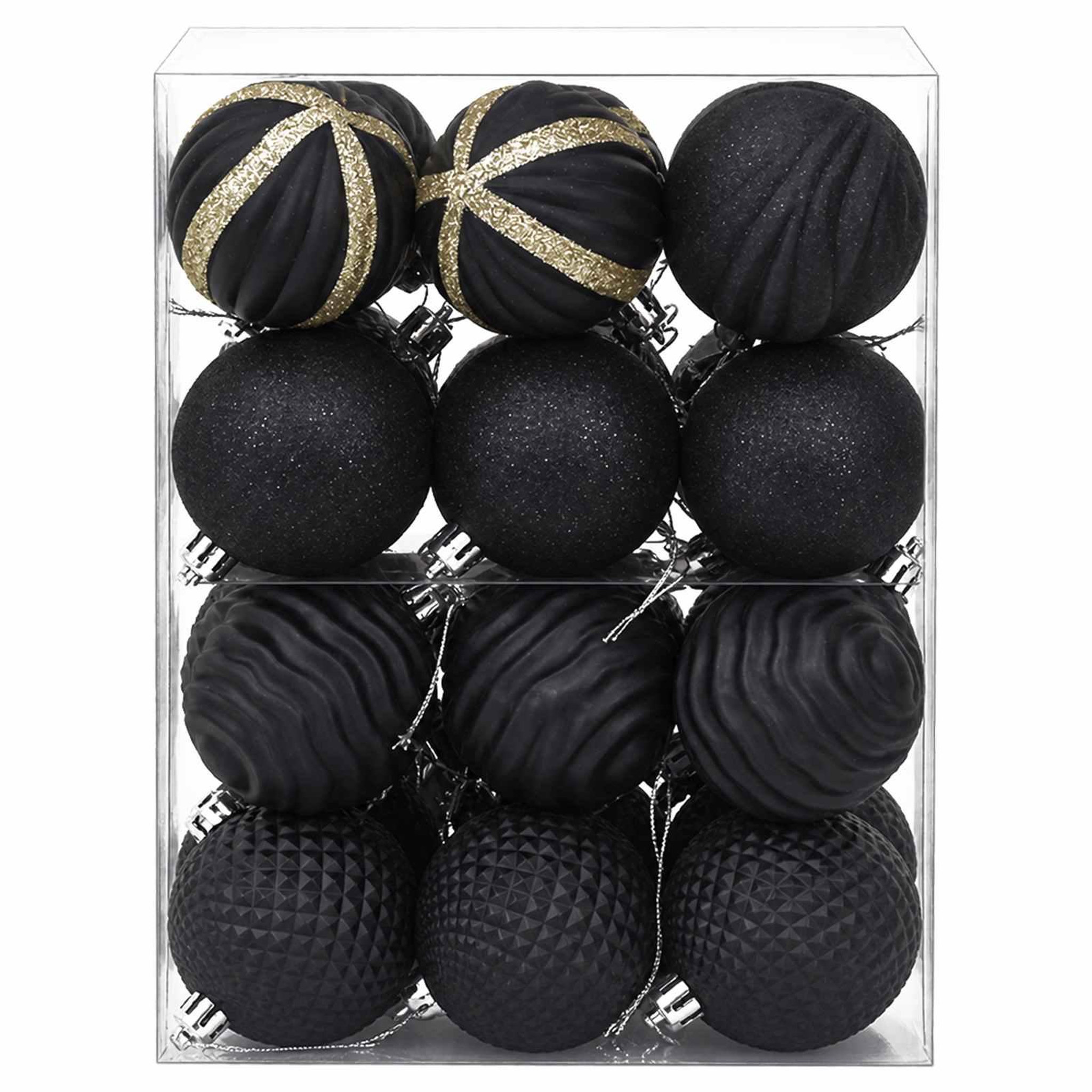 Voir la diapositive 4 : VIDAXL Ensemble de boules de Noël 36 pc Noir Diam. 6 cm Polystyrene
