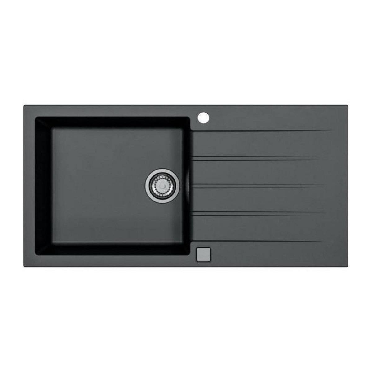 STRADOUR Evier a encastrer - Granit - Noir - 1 grand bac - 100 x 50 cm - CADIT - STRADOUR