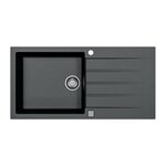 STRADOUR Evier a encastrer - Granit - Noir - 1 grand bac - 100 x 50 cm - CADIT - STRADOUR