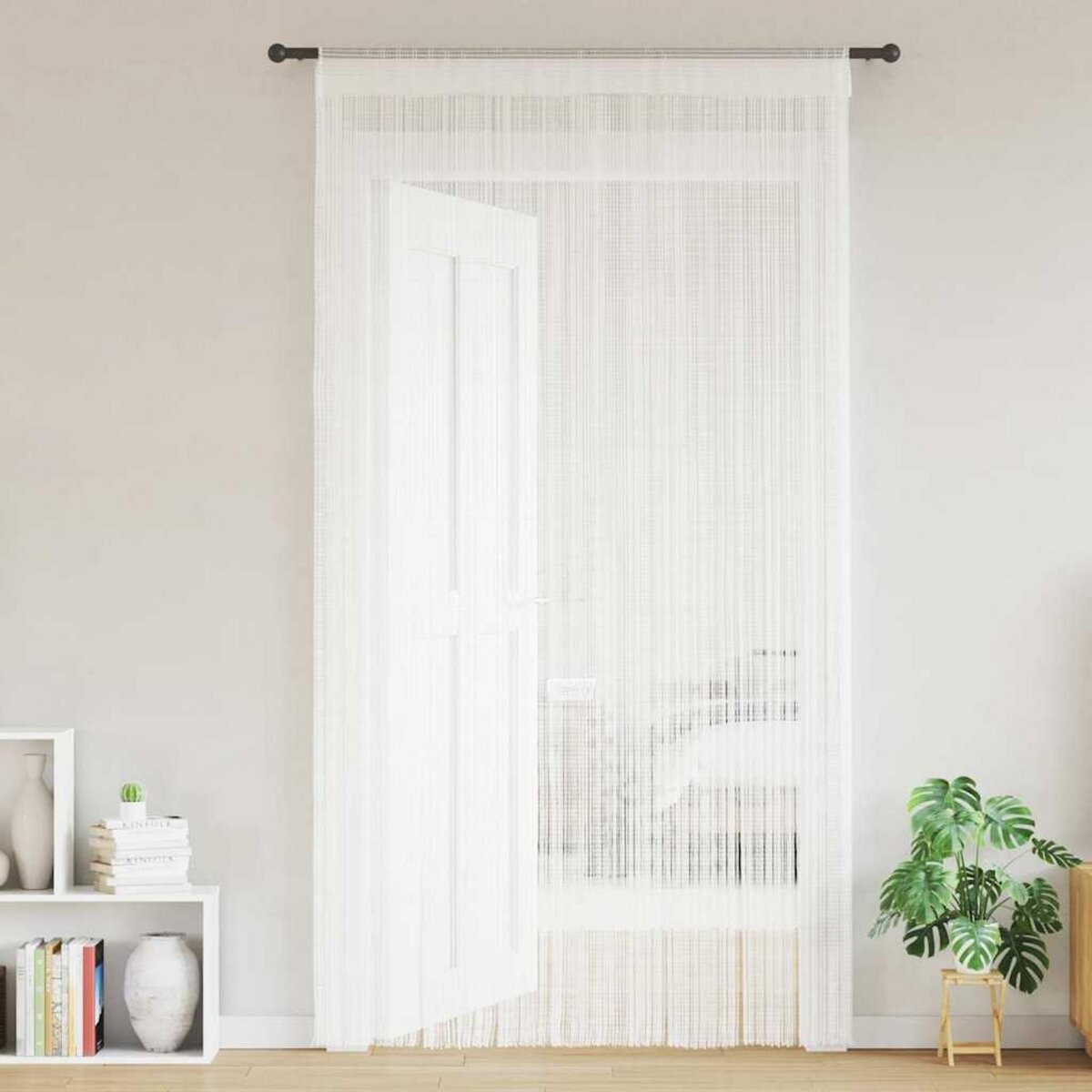 VIDAXL Rideau en fils 2 pcs 100 x 250 cm Blanc
