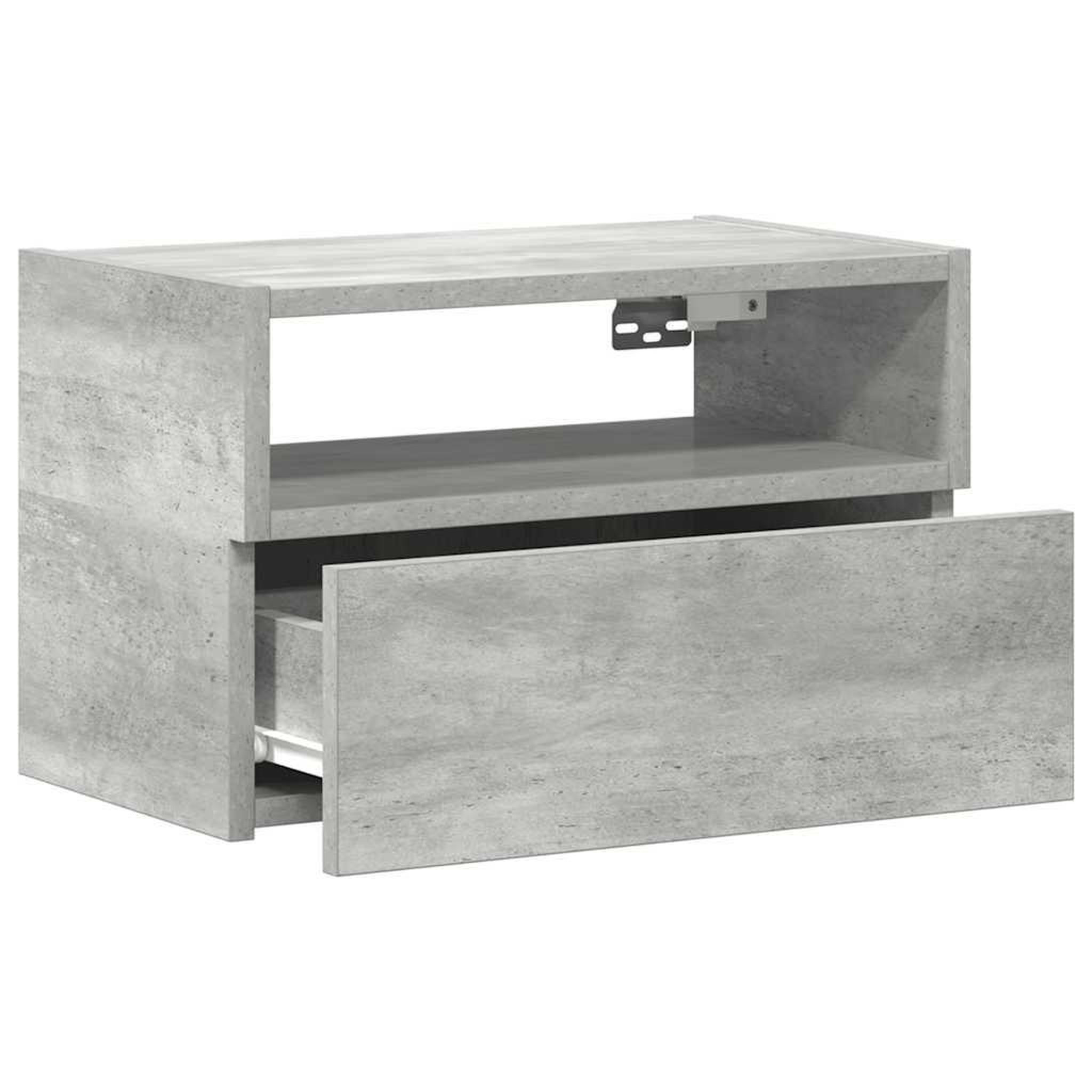 Voir la diapositive 5 : VIDAXL Table de chevet murale gris beton 45x26x28,5 cm