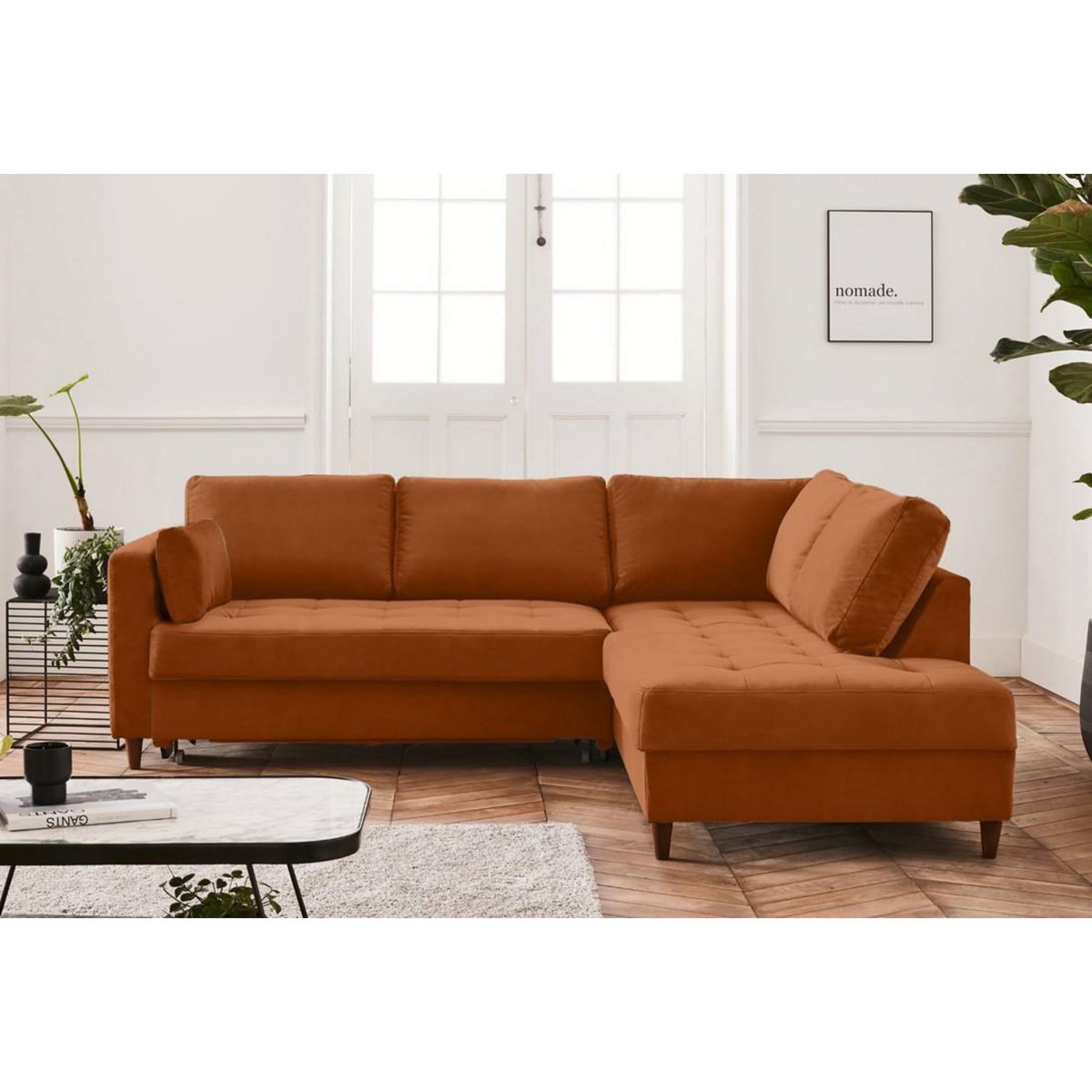 LISA DESIGN Anna - canapé d'angle droit - 5 places - convertible - en velours