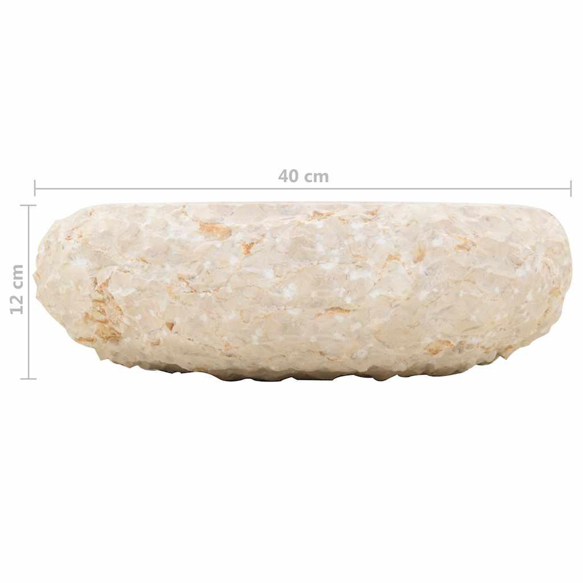 Voir la diapositive 6 : VIDAXL Evier 40 x 12 cm Marbre Creme