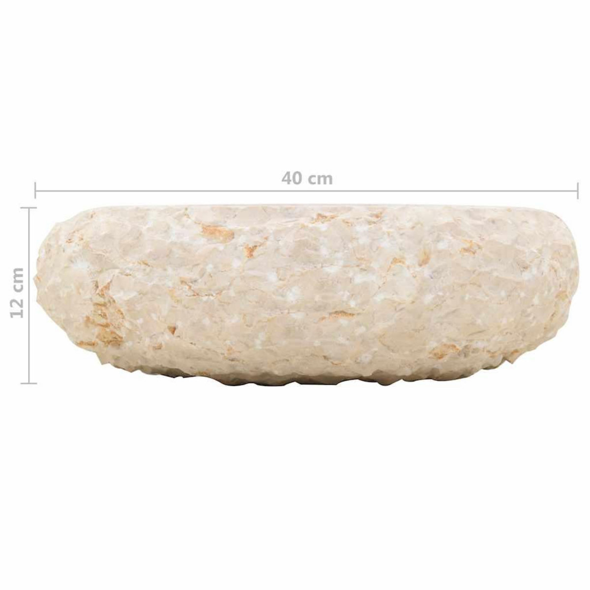 VIDAXL Evier 40 x 12 cm Marbre Creme