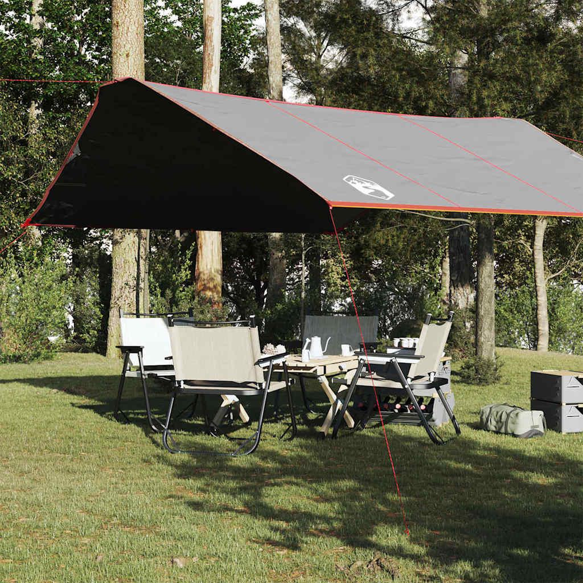 VIDAXL Bache de camping gris et orange 420x440 cm impermeable
