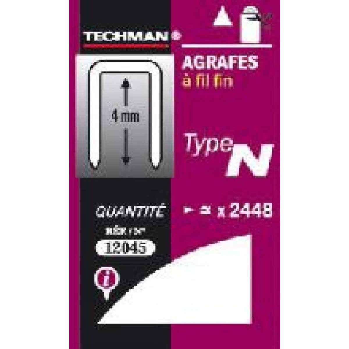 TECHMAN Agrafes 10 mm - type N