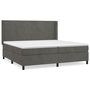 Voir la diapositive 2 : VIDAXL Sommier a lattes de lit et matelas Gris fonce 200x200cm Velours