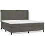 Voir la diapositive 2 : VIDAXL Sommier a lattes de lit et matelas Gris fonce 200x200cm Velours