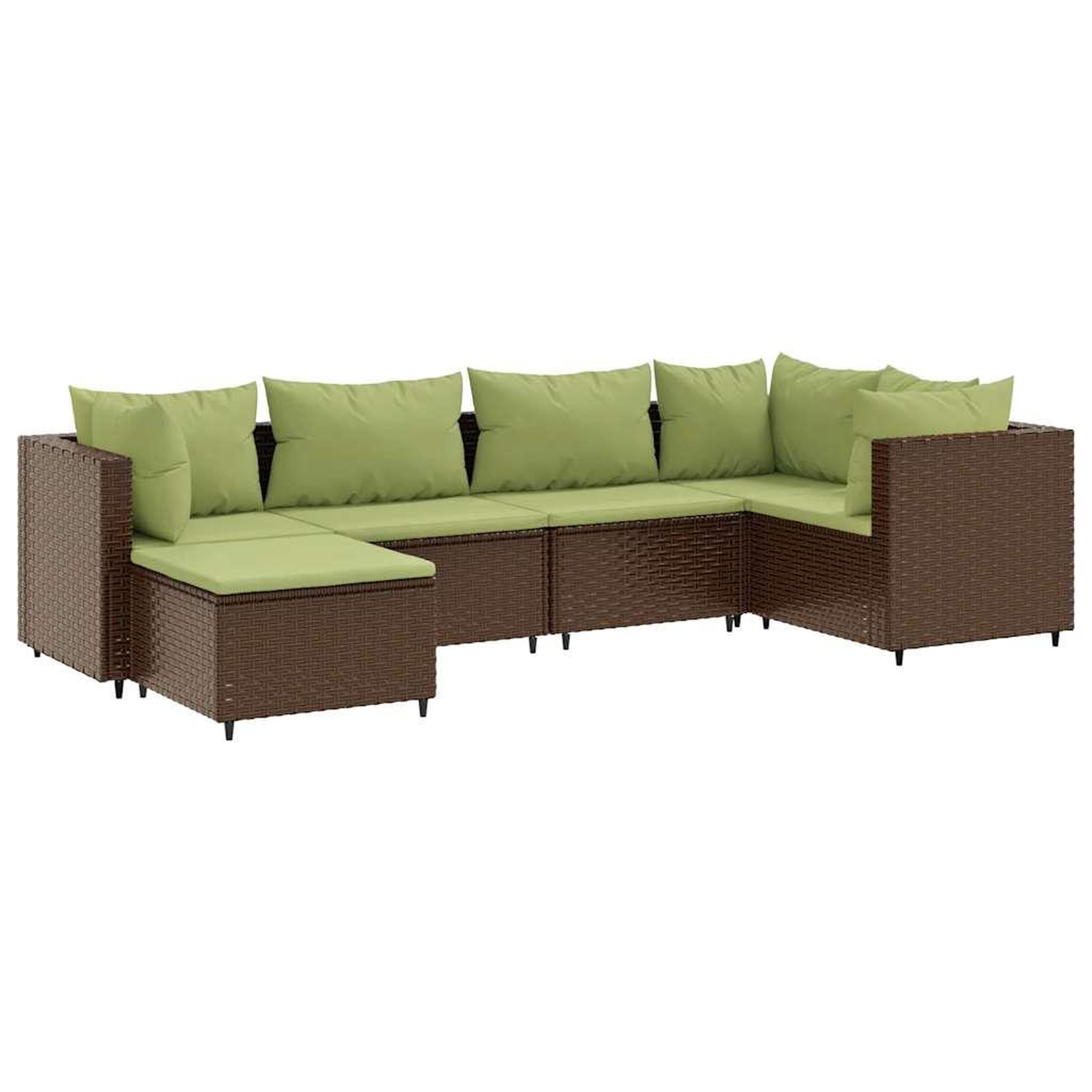 Voir la diapositive 2 : VIDAXL Salon de jardin 6 pcs avec coussins Marron Resine tressee