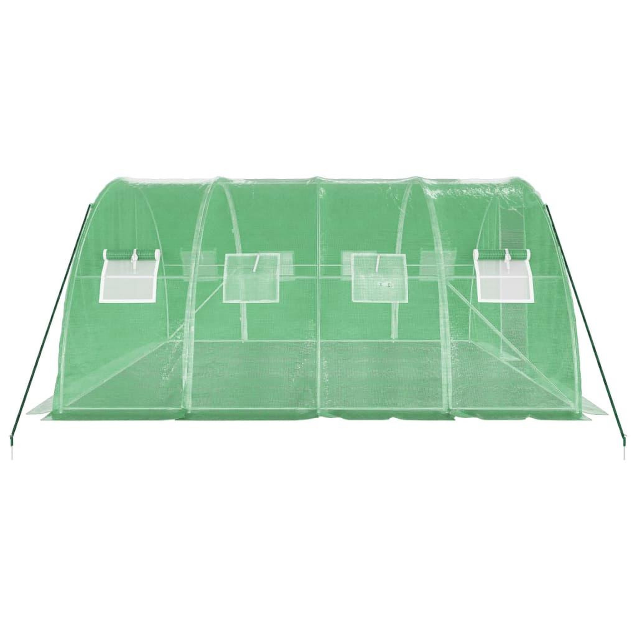 Voir la diapositive 5 : VIDAXL Serre avec cadre en acier vert 16 m^2 4x4x2 m