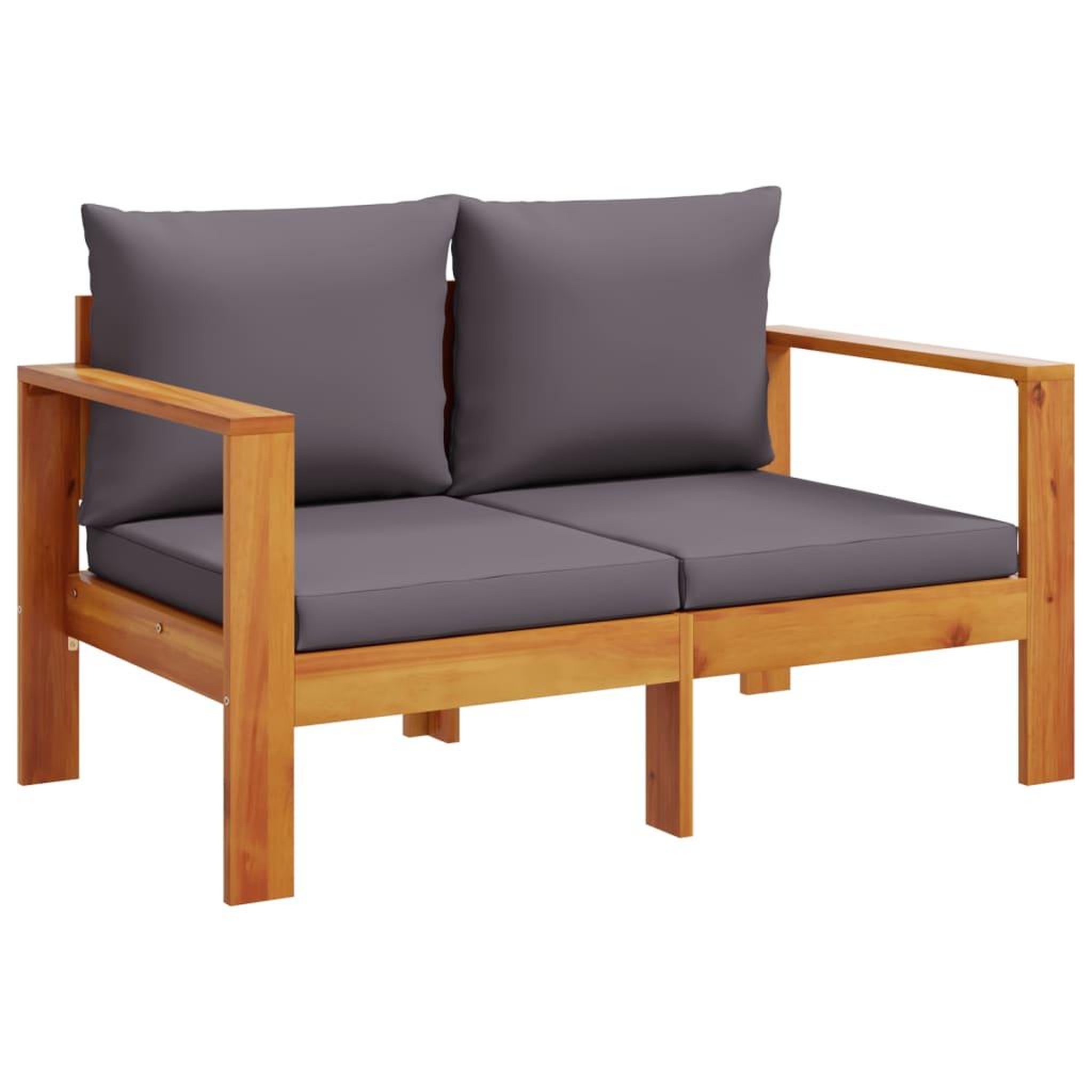 Voir la diapositive 2 : VIDAXL Canape de jardin avec coussins 2 places bois massif d'acacia