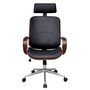 Voir la diapositive 2 : VIDAXL Chaise de bureau avec appuie-tete Bois cintre Similicuir