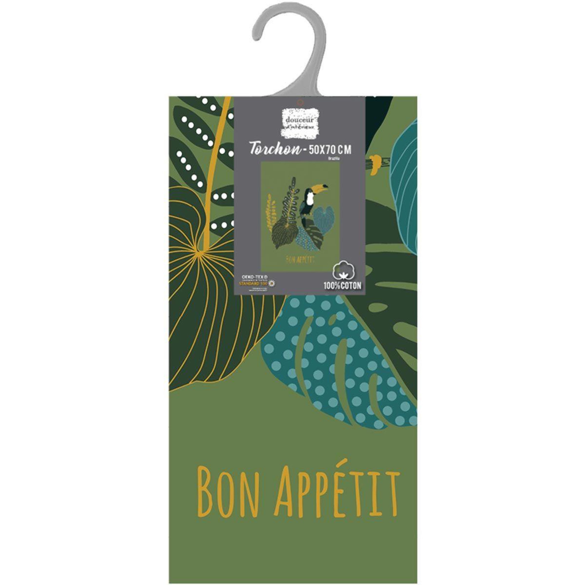 Voir la diapositive 5 : Douceur d'Intérieur Torchon de cuisine  brazilia  50x70cm vert