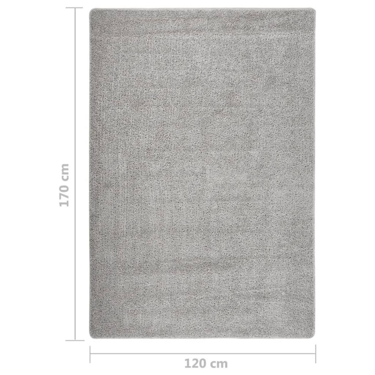 VIDAXL Tapis shaggy antiderapant Gris clair 120x170 cm