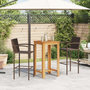 Voir la diapositive 3 : VIDAXL Ensemble de bar de jardin 3 pcs marron bois massif acacia rotin