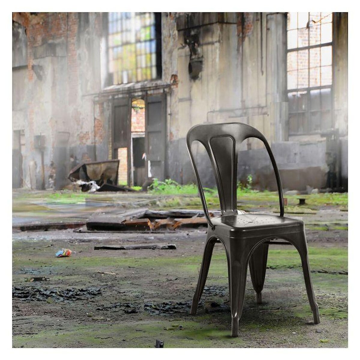 Rendez vous déco Lot de 2 chaises en métal chromé - Indus