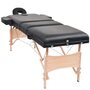 VIDAXL Table de massage pliable et tabouret 10 cm d'epaisseur Noir