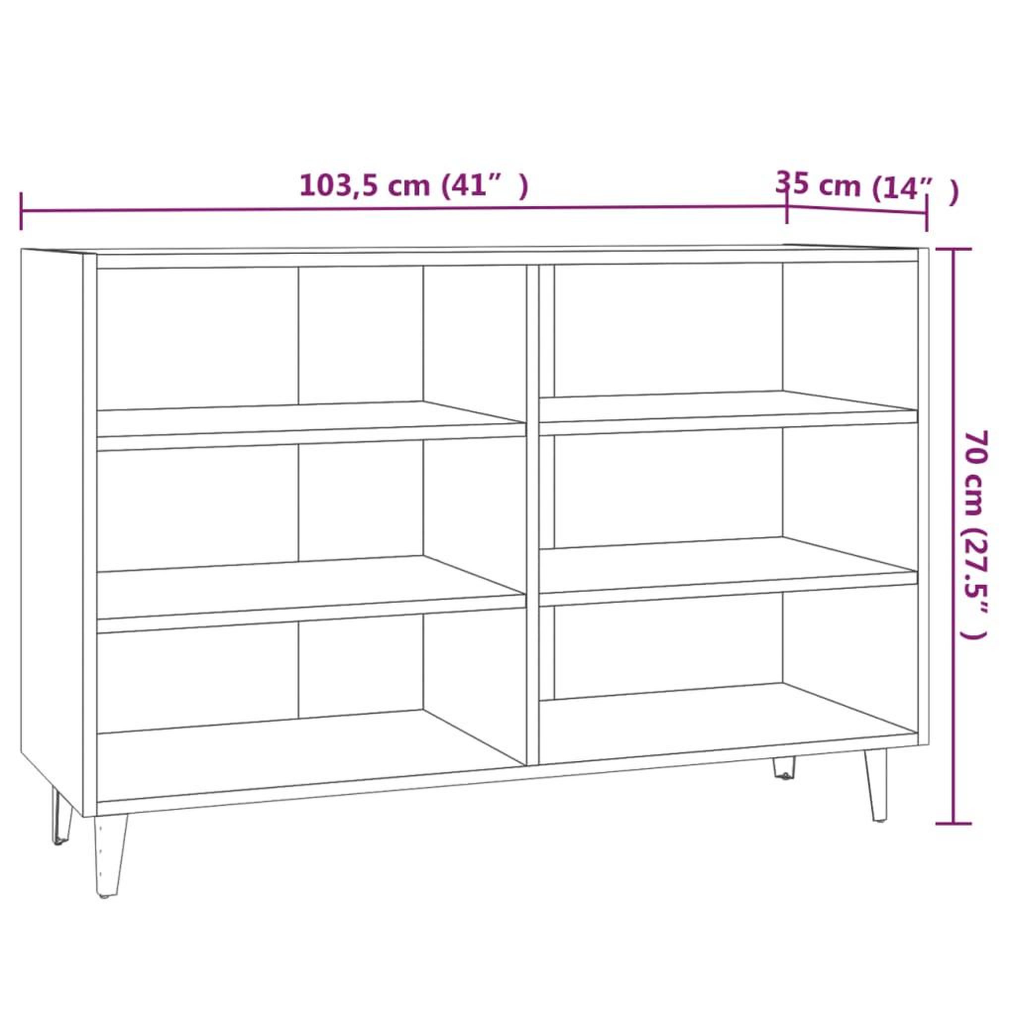Voir la diapositive 6 : VIDAXL Buffet Chene fume 103,5x35x70 cm Bois d'ingenierie