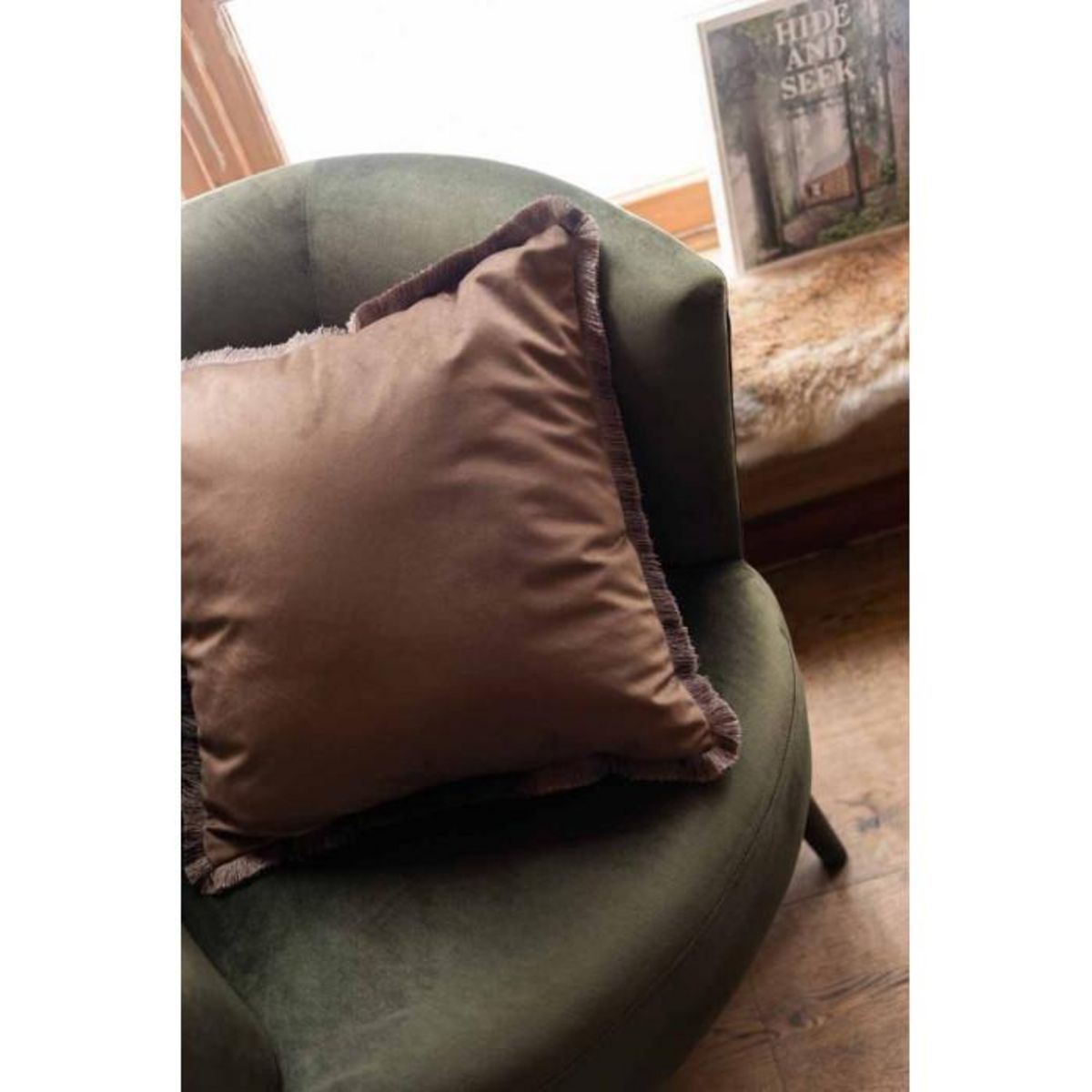 Paris Prix Coussin Carré Déco  Alpha  42x43cm Marron