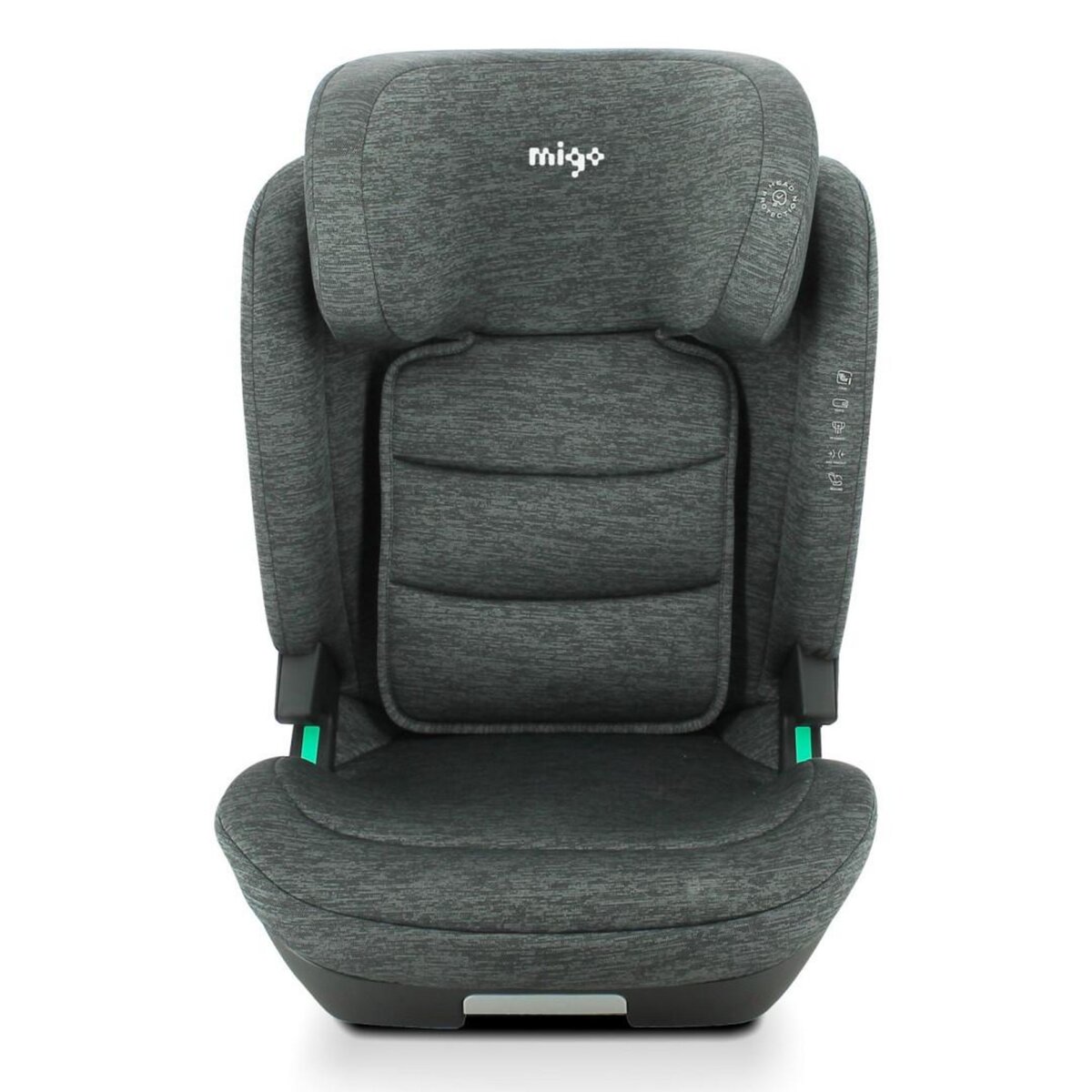 NANIA Migo Siège auto réhausseur enfant Mylo inclinable ISOFIX I-size 100-150cm- groupe 2/3 (15-36kg)- Fixations Isofix ou ceinturé