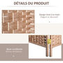 Voir la diapositive 5 : HOMCOM Paravent séparateur de pièce pliable 3 panneaux dim. 135L x 180H cm bois osier tressé