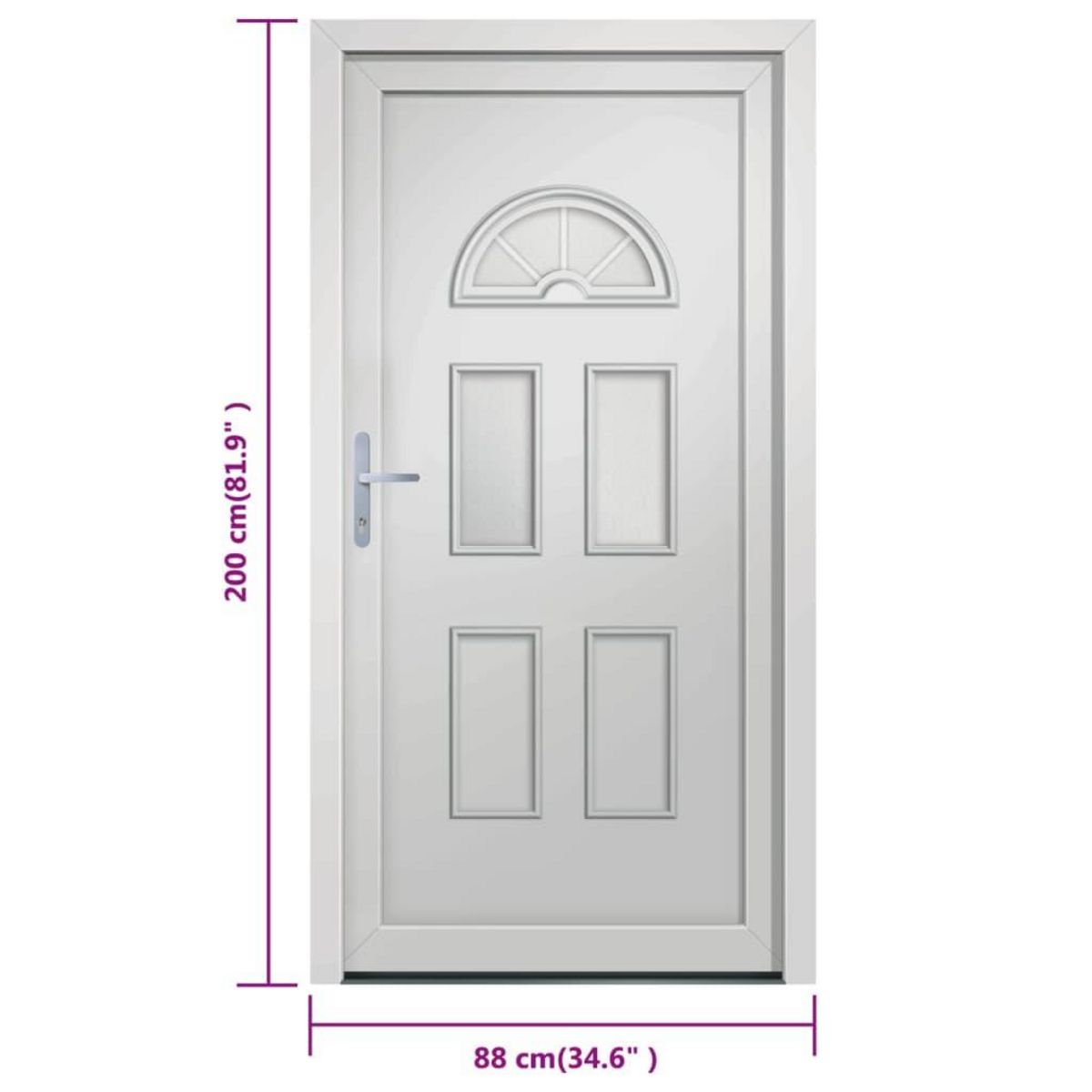 VIDAXL Porte d'entree Blanc 88x200 cm PVC