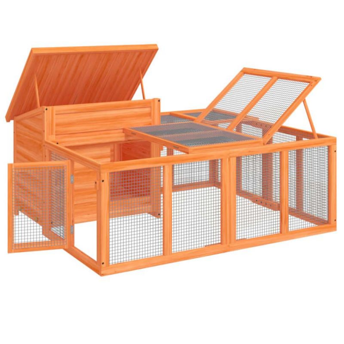 VIDAXL Clapier marron 144x123x67,5 cm bois de pin massif