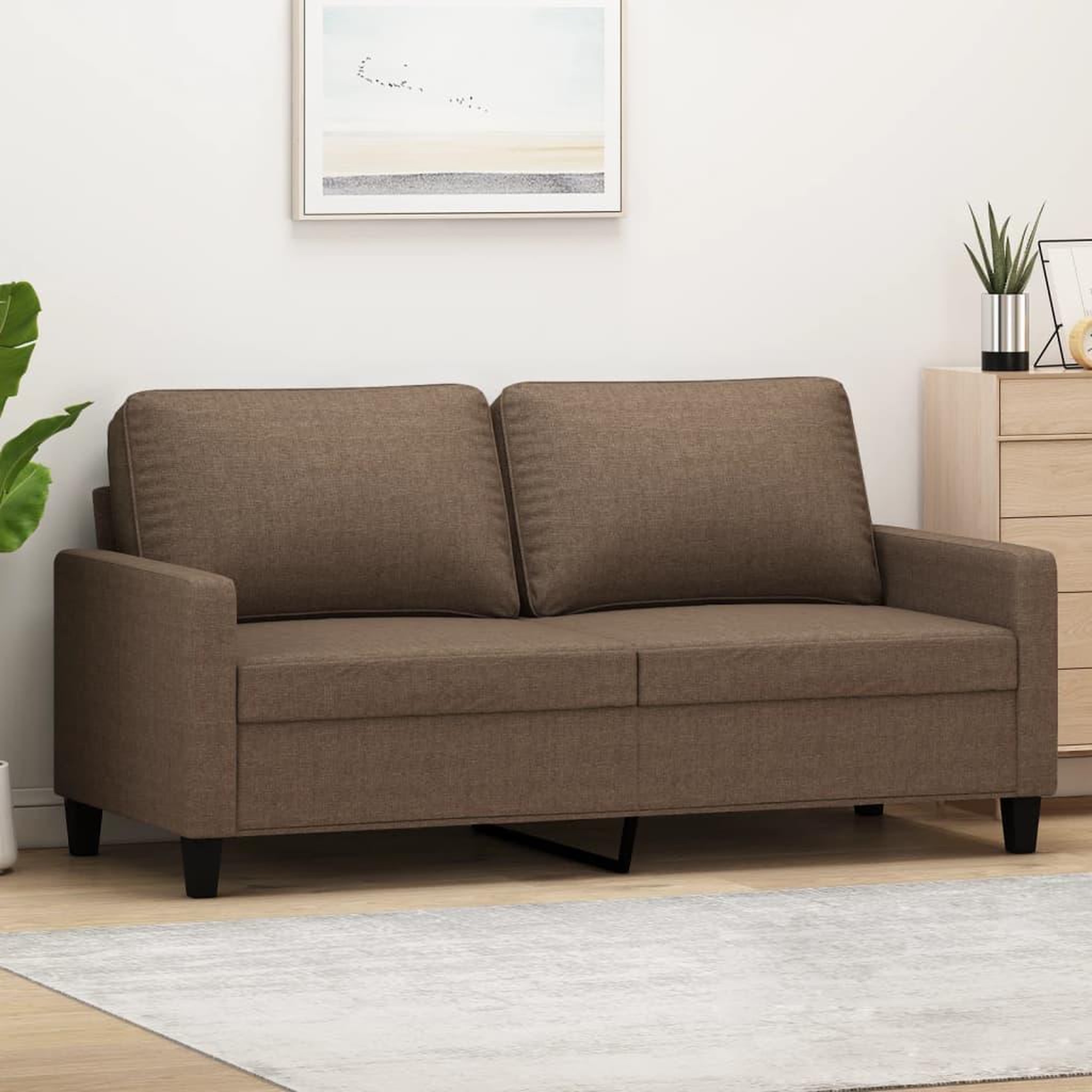 VIDAXL Canape a 2 places Marron 140 cm Tissu