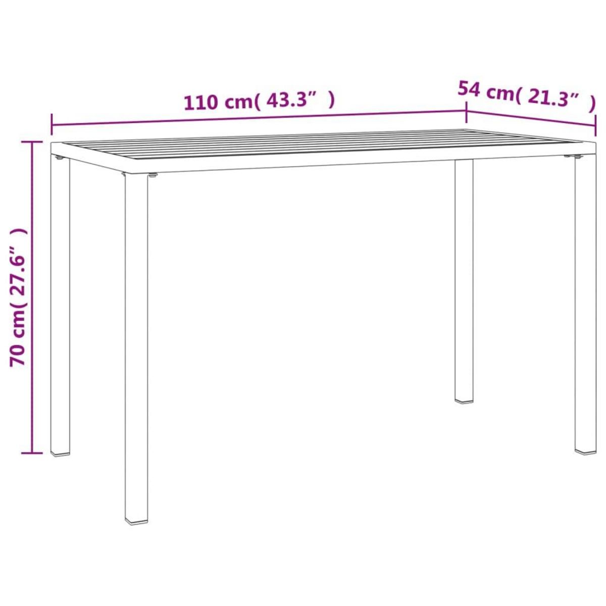 VIDAXL Table a manger de jardin anthracite 110x54x70 cm acier