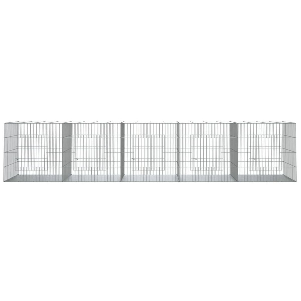 VIDAXL Cage a lapin 5 panneaux 273x79x54 cm Fer galvanise