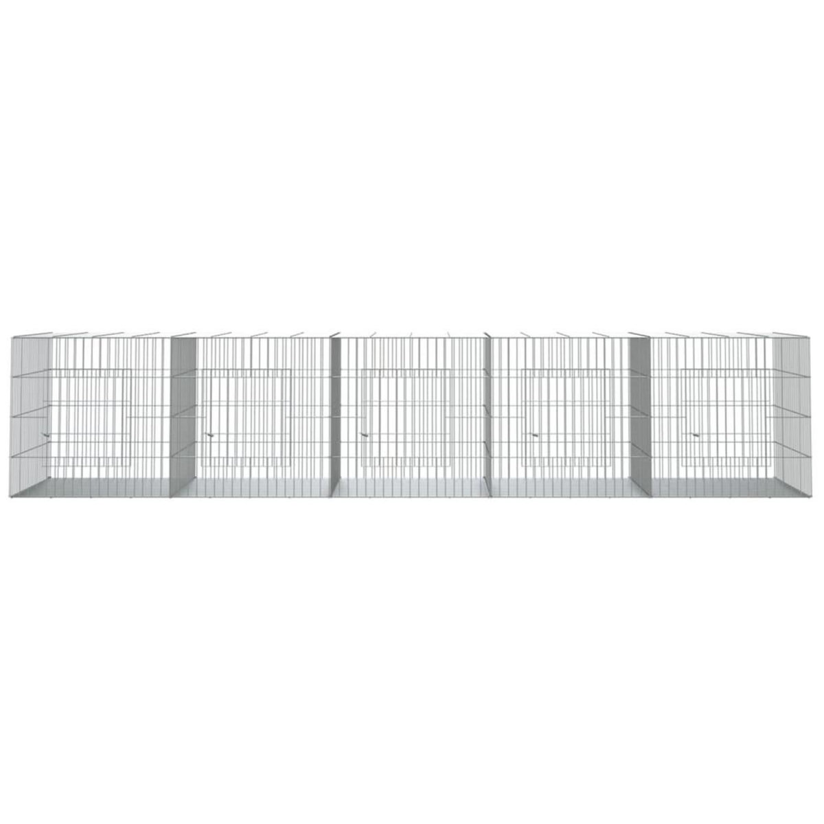 VIDAXL Cage a lapin 5 panneaux 273x79x54 cm Fer galvanise