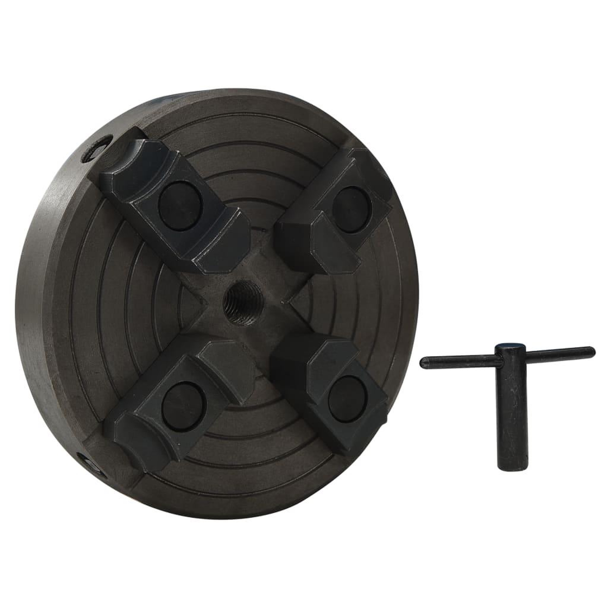 Voir la diapositive 2 : VIDAXL Mandrin a bois a 4 machoires connexion m18 acier noir 150x63 mm